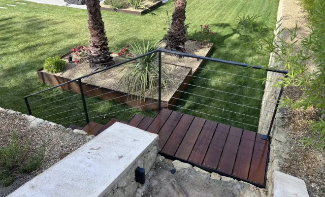 Fabrication et pose d'une pergola et d'un escalier extérieur sur la commune de Fuveau, Saint-Maximin-la-Sainte-Baume, Atelier Bois d'Acier